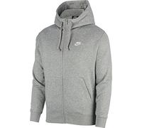 NIKE Men's M Nsw Club Hoodie Fz Bb Sweatshirt, Dk Grey Heather/Matte Silver/(White), XL UK