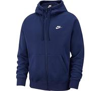 NIKE Mens M Nsw Club Hoodie Fz Bb Sweatshirt, Midnight Navy/Midnight Navy/(White), XXL EU