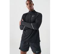 Nike Mens Miler Dri-FIT UV Running Long Sleeve Top, Black/Reflective Silv, Size Xl, Men Black/Reflective Silv