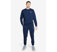 Nike Mens Navy Club Fleece Tracksuit Crew Neck Sweatshirt Cuffed Joggers Trouser