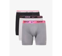 Nike Mens Nike Everyday Branded Pack Of Three Stretch-Cotton Boxer Briefs Pink/Grey/Grey L