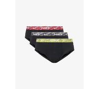 Nike Mens Nike Everyday Branded Pack Of Three Stretch-Cotton Briefs Red/Anthracite/Bright L