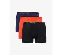 Nike Mens Nike Everyday Branded Pack Of Three Stretch-Cotton Trunks Shorty Light/Navy/Black M