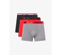 Nike Mens Nike Everyday Branded Pack Of Three Stretch-Cotton Trunks Shorty Metalic/Red/Grey S