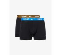 Nike Mens Nike Everyday Branded Pack Of Two Stretch-Cotton Trunks Shorty Black- Blue/Olive Flak L