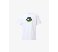 Nike Mens Nike Logo-Print Regular-Fit Cotton T-Shirt White M