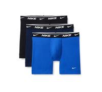 Nike mens Nike Men's Essential Cotton Stretch W/Fly Boxer Brief 3pk Underwear, Obsidian/Game Royal/Black, M