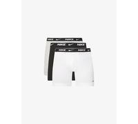 Nike Men's Everyday Cotton Stretch Boxer Briefs, Pack of 3, White/Grey Heather/Black, XS