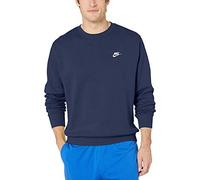 Nike Mens' Nike Sportswear Club Crew Long Sleeved T-Shirt, Midnight Navy/(White),X-Large