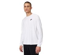 Nike Mens' Nike Sportswear Club Long Sleeved T-Shirt, White/Black, X-Large