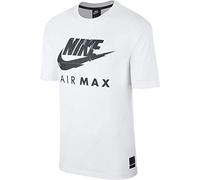 Nike Air Max Mens Shirt Athletic Cut Cotton Crew Neck Summ White L
