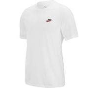 Nike T-Shirt Men White Sportswear Club Embroidered Futura Classic Fit Casual Top