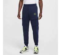 Nike Mens NSW SW AIR CARGO PANT FLC BB in Navy/Volt - Blue - Size Small