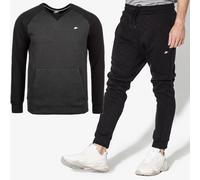 Nike Mens Optic Crewneck Tracksuit Set Fleece Sweatshirt Joggers Bottoms