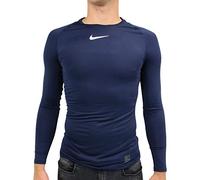 Nike Men's Pro Training Compression Long Sleeve Shirt - Obsidian/White/White, X-Large