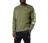 Nike Men's Repeat Fleece Crew Bb Sweatshirt, Medium Olive/White, M