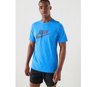Nike Mens Running Cotton Dri-FIT T-Shirt, Blue Crystal/Thunder Blue, Size Xl, Men Blue Crystal/Thunder Blue
