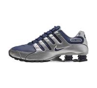 Nike Mens Shox NZ Running Shoe, Midnight Navy/Metallic Silver/Black, 7.5