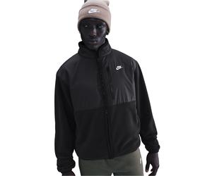 Nike Mens Solid Patterned Full Zipper Sweat Jacket with Zipped Pocket in Black/White - Size X-Small