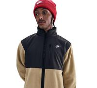 Nike Mens Solid Patterned Full Zipper Sweat Jacket with Zipped Pocket in Parachute Beige - Green - Size Small