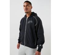 Nike Mens Sportswear Air Piped Full Zip Hoodie, Black/White/White, Size L, Men Black/White/White