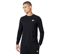 NIKE Men's Sportswear Club Long Sleeve Shirt, Black/White, S UK
