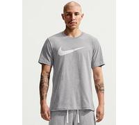 Nike Mens Sportswear Icon Swoosh T-Shirt, Dk Grey Heather/White, Size L, Men Dk Grey Heather/White