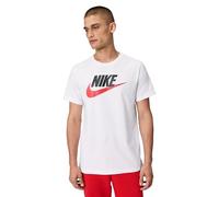 NIKE Men's Sportswear T shirt, White/Black/University Red, M UK