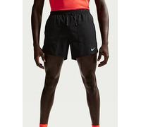Nike Mens Stride Dri-FIT Running 5 Inch Brief Lined Shorts, Black/Reflective Silv, Size S, Men Black/Reflective Silv