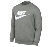 Nike Men's Sweatshirt Crew Neck Club Graphic Grey Code DQ4912-063, dark grey heather / white, L