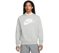 Nike Men's Sweatshirt Crew Neck Club Graphic Grey Code DQ4912-063, dark grey heather / white, L