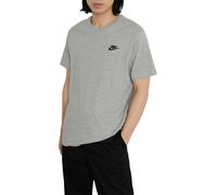 Men's NIKE Mens Club T Shirts Crew Neck Short Sleeve Athletic Cotton Summer Retro Tee - Grey - Size: 44/Regular