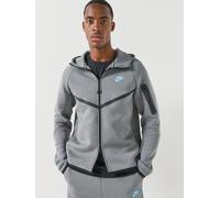 Nike Men's Tech Fleece Windrunner Full-Zip Hooded Jacket, Smoke Grey/Football Blue, Size S, Men Moke Grey/Football Blue
