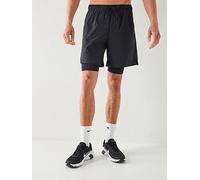 Nike Mens Training Dri-FIT 7 Inch 2-In-1 Versatile Shorts, Black/Black/Black/Black, Size S, Men Black/Black/Black/Black