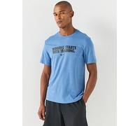 Nike Mens Training Dri-Fit Poly T-Shirt, Indigo Storm/Black, Size L, Men Indigo Storm/Black