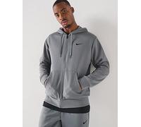 Nike Mens Training Dri-FIT UV Flex Fleece Full Zip Hoodie, Smoke Grey/Smoke Grey/Black, Size Xl, Men Moke Grey/Smoke Grey/Black