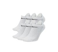 Nike Mens Training Everyday Cushioned No Show Socks (6 Pack), White/Black, Size Xl, Men White/Black