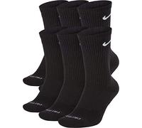 Nike Everyday Plus Cushioned Training Crew Socks (6 Pairs) S 2-5 Black/White