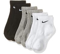 NIKE Mens U Nk Everyday Cush Ankle 3pr Socks, Wh(blk)/dgh(blk)/Blk(wh), M EU