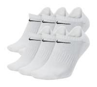 NIKE Men's Unisex Everyday Cushion No Show 6 Pair Band Socks, White/Black, L