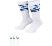 Nike Mens Unisex Sportswear Dri-FIT 3 Pair Socks - Blue & White - Size Large
