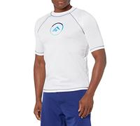 Nike Men's UPF 40+ Short Sleeve Rashguard Swim Tee T-Shirt, Black Heather, Medium