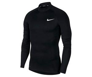 NIKE Men's Women's Long Sleeve Pro T-Shirt, Black White, 2XL,BV5592