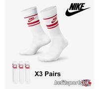 NIKE MENS WOMENS SOCKS DRI FIT TRAINING GYM RUNNING CREW SOCK WHITE