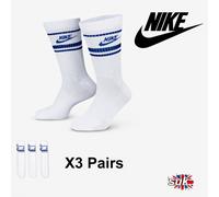 NIKE MENS WOMENS SOCKS DRI FIT TRAINING GYM RUNNING CREW SOCK WHITE