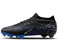 NIKE Men's Zoom Vapor 15 Academy Fg/Mg Football Shoe, Black/Chrome-Hyper Royal, 10.5 UK