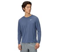 Nike Miler Dri-Fit Uv Long Sleeve Running Top for Men, Diffused Blue/Reflective Silv, FB7070-491, S