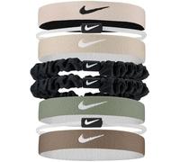 NIKE Mixed Flexible Classic Hair Tie (Pack of 8) (One Size) (Pink/White)