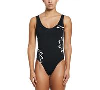 Nike Multi Logo U-Back Swimsuit - Black/White - UK Size 30