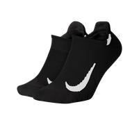 Nike Multiplier Running No Show Socks (2 Pairs) M 5-8 Black/White